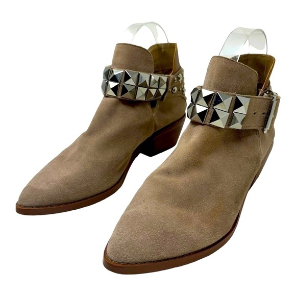 Steve Madden Zenna Suede Booties in Taupe Size 7 Western Cowboy Rodeo Festival - Picture 4 of 11